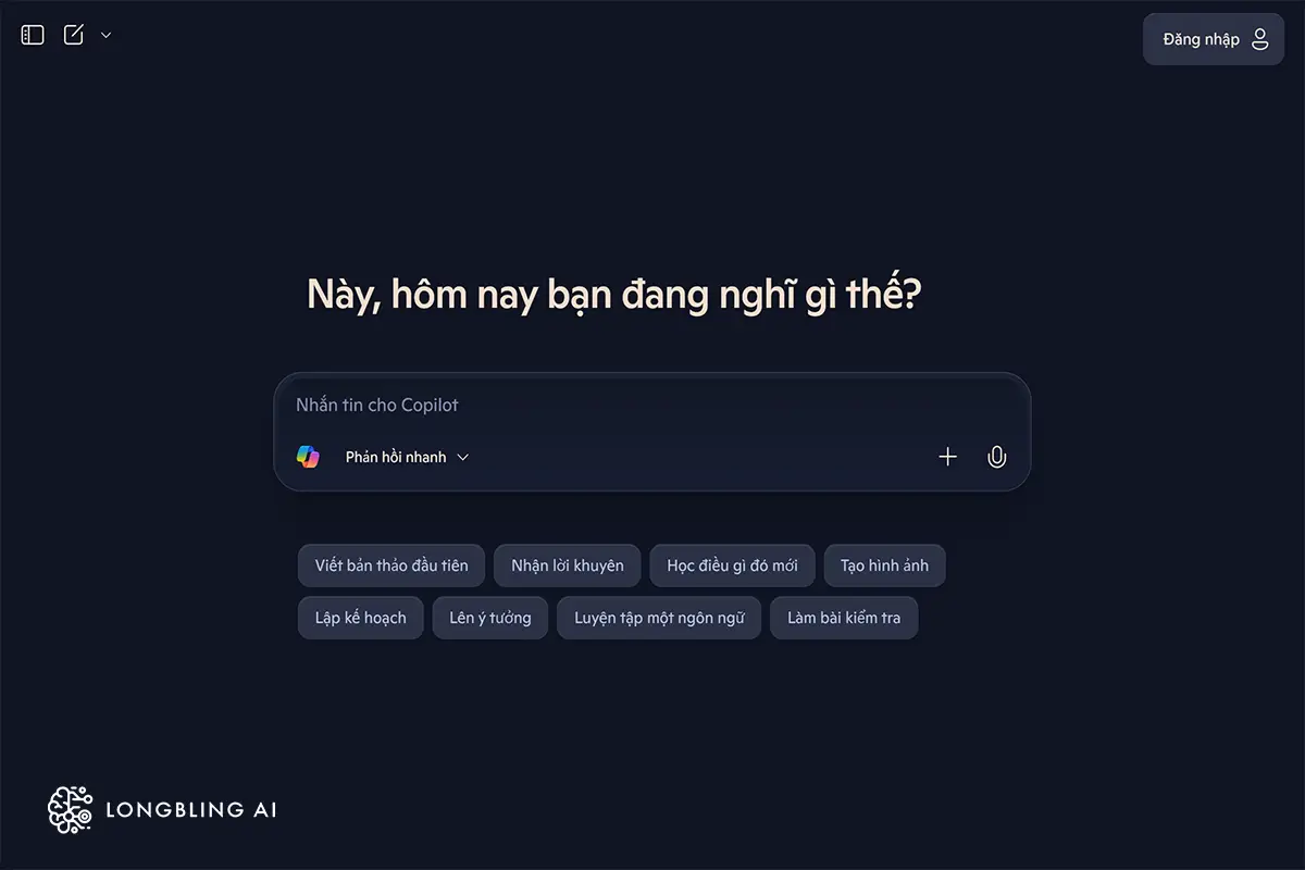 Giao diện của Bing AI