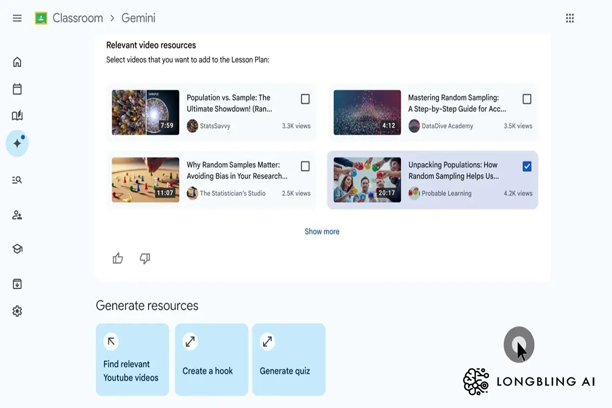 Google Gemini giao diện cho edu